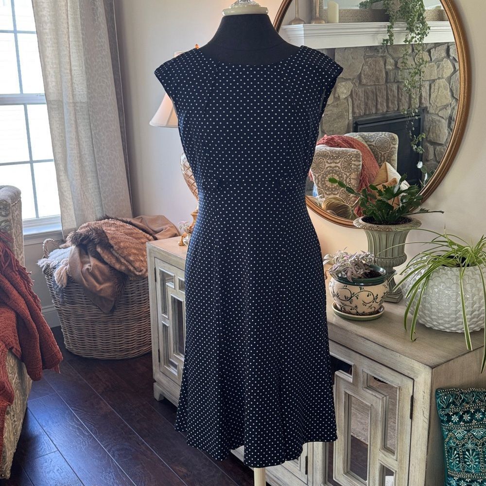 Navy blue size 6 Polka Dot Dress